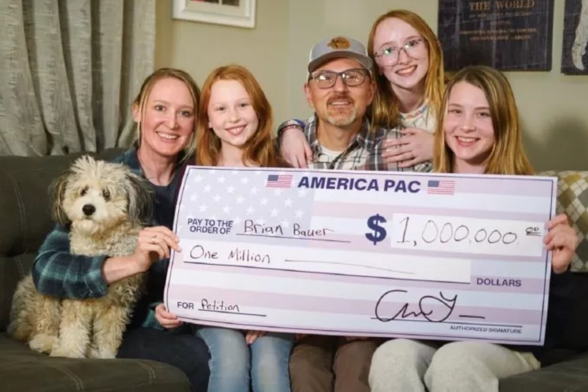 Wisconsin resident Bauer accepted his check at home with his family and beloved dog. Known locally as a hardworking community figure, Bauer expressed excitement about the initiative’s reach across the U.S.