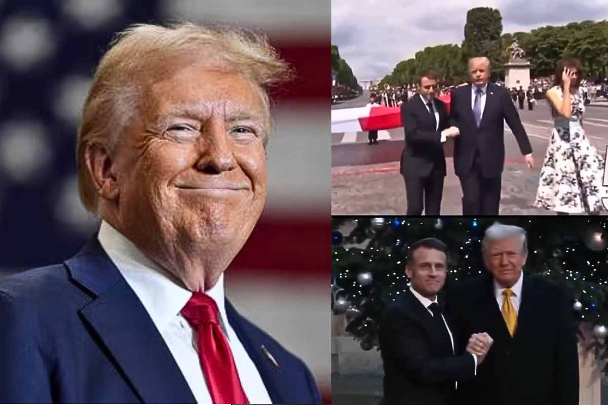 Trump-Macron handshake: 2017 vs. 2024 How long did it last?