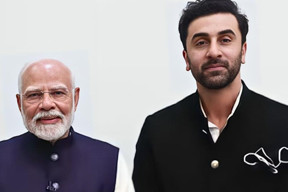 Ranbir Kapoor with PM Narendra Modi.