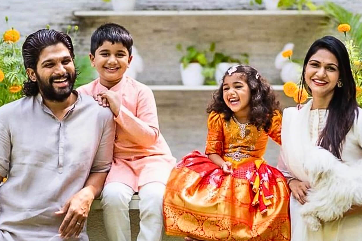 Allu Arjun with his wife and kids.