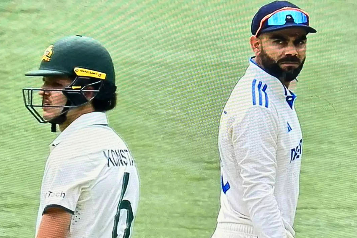 Virat Kohli in an on-field altercation with debutant Sam Konstas in the Boxing day Test.