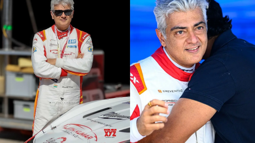 Ajith Kumar wins big at Dubai 24H: Waves Indian flag in pride.