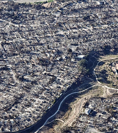 Los Angeles faces wildfire threat as strong winds return.