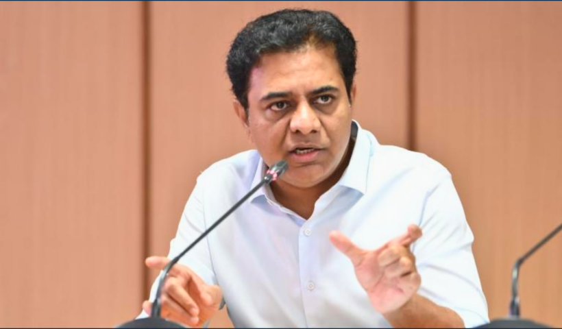 KTR arrived at the ACB headquarters at 10 a.m., but police stopped him from entering the premises