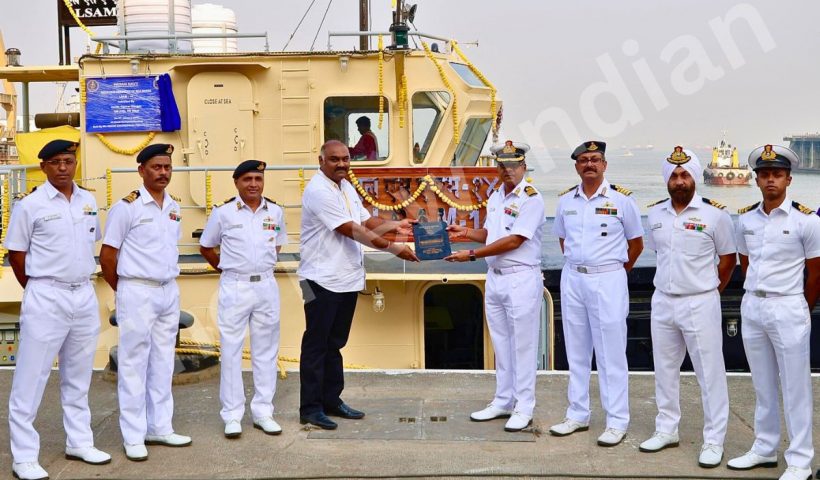 Indian Navy inducts seventh MCA barge LSAM 14.